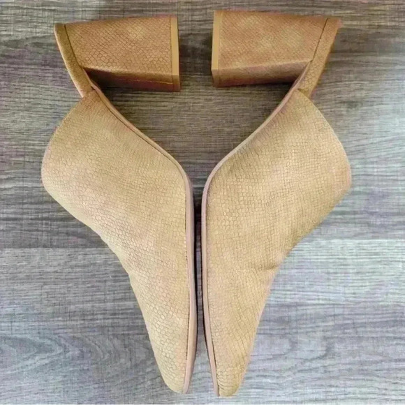 Coconuts by Matisse, Night Moves Tan Snake Embossed Vegan Chunky Heel Mules, 9 - Picture 4 of 7